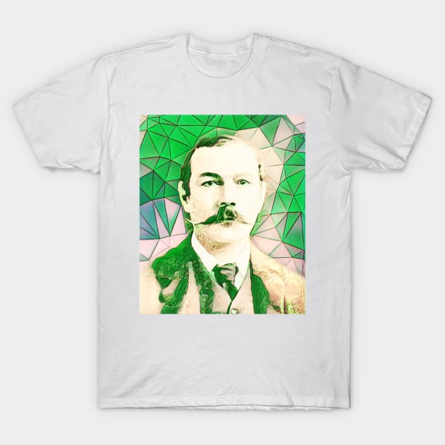 Arthur Conan Doyle Green Portrait | Arthur Conan Doyle Artwork 7 T-Shirt by JustLit